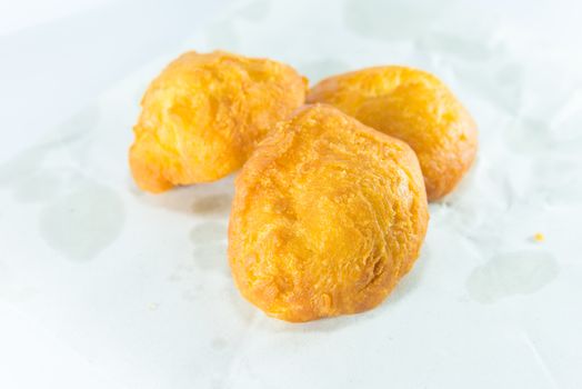 deep fried dough stick on white background, fried bread