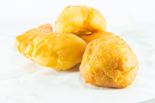 deep fried dough stick on white background, fried bread
