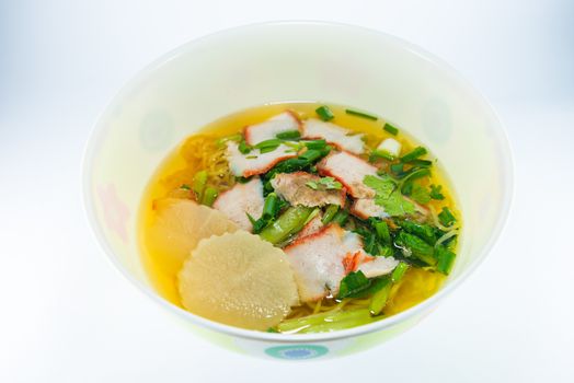 noodles on white background.