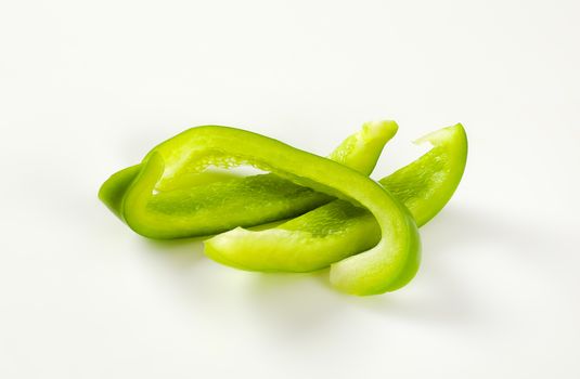 Slices of fresh green bell pepper