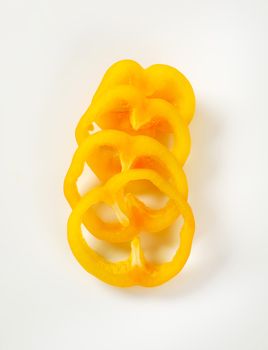Slices of yellow bell pepper