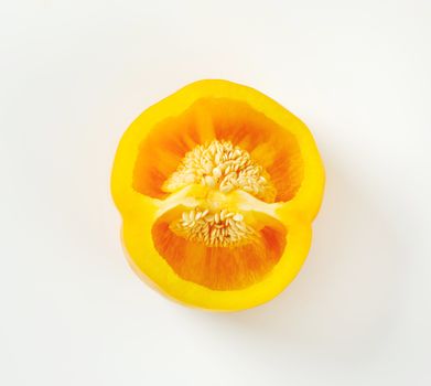 Cross section of yellow bell pepper