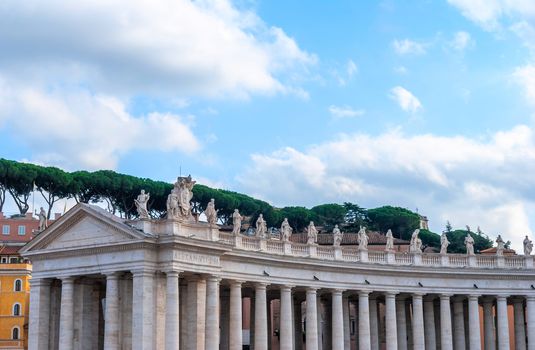 St Peter's Square in Vatican Rome built by Gian Lorenzo Bernini. Italy.