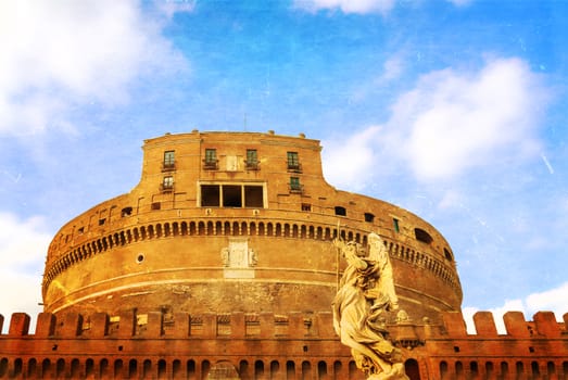 Mausoleum of Hadrian, known as the Castel Sant'Angelo in Rome, Italy.