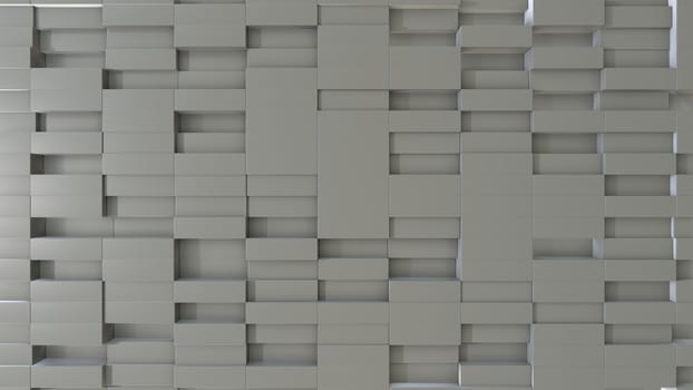 Abstract 3D illustration of white cubes background. Random displacement. Good background