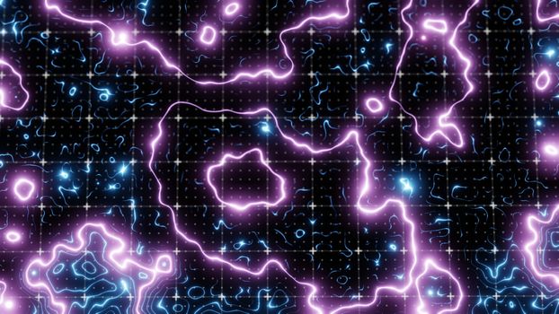 Abstract technological image of glowing topographical map. The concept of digital data. 3D illustration