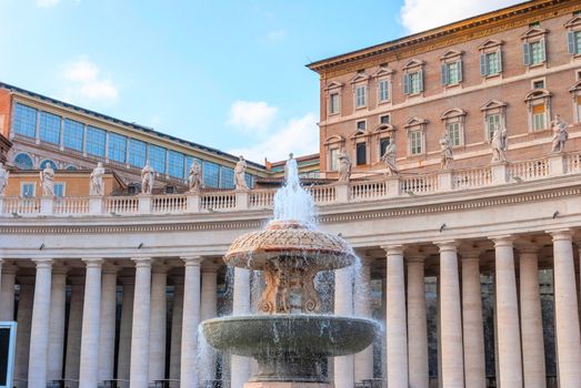 St Peter's Square in Vatican Rome built by Gian Lorenzo Bernini. Italy.