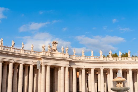 St Peter's Square in Vatican Rome built by Gian Lorenzo Bernini. Italy.