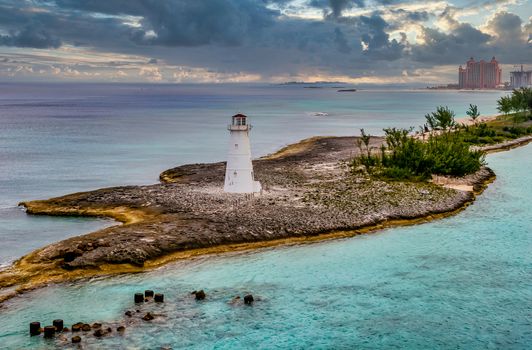 Old lighthouse on a point of land