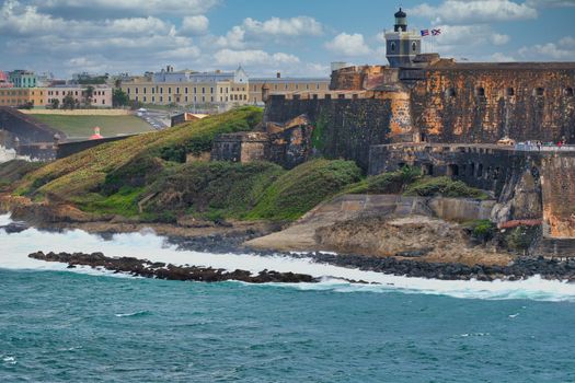 Old Fortress on the coast of a tropical island