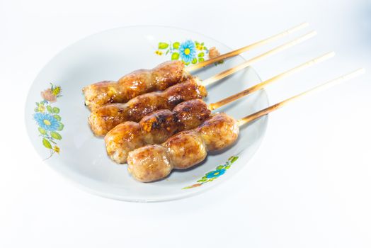 sausage on white background, Thai food