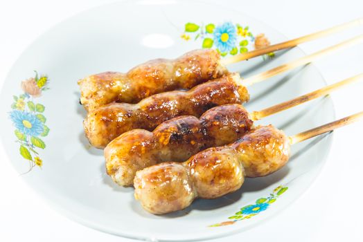sausage on white background, Thai food