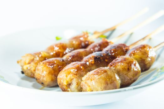 sausage on white background, Thai food