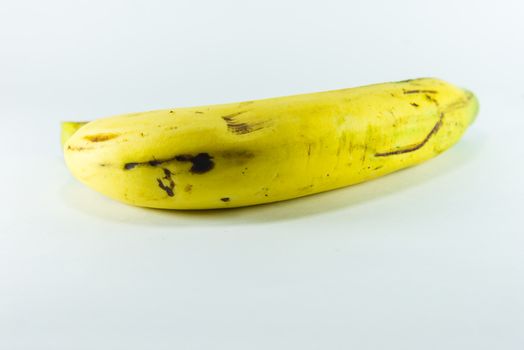 Banana on white background.