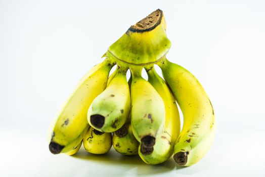 Banana on white background.