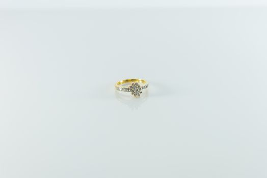 Diamond ring  on white background.