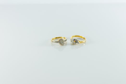 Diamond ring  on white background.