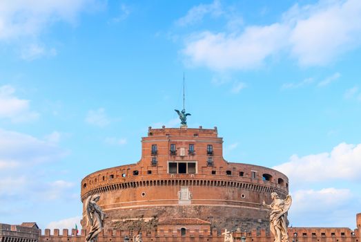 Mausoleum of Hadrian, known as the Castel Sant'Angelo in Rome, Italy.