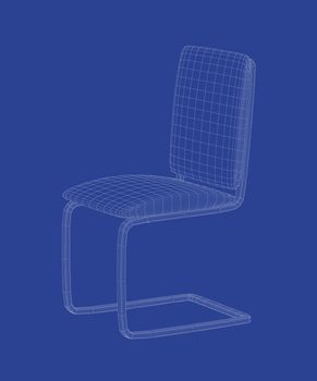 3D design of modern office or dining chair