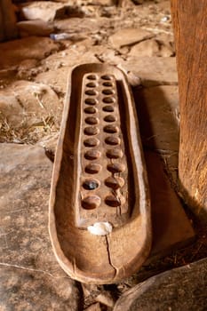 board for Gabata, gebata is a three-rank mancala game from Ethiopia, first recorded in the nineteenth century