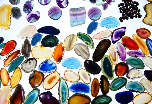 Large number of colorful stones agate