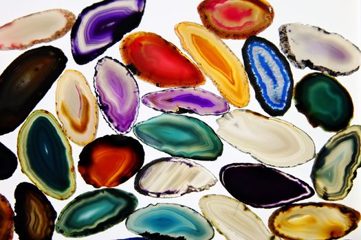 Lot of colorful stones agate slice