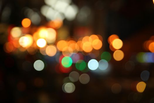 City lights background closeup