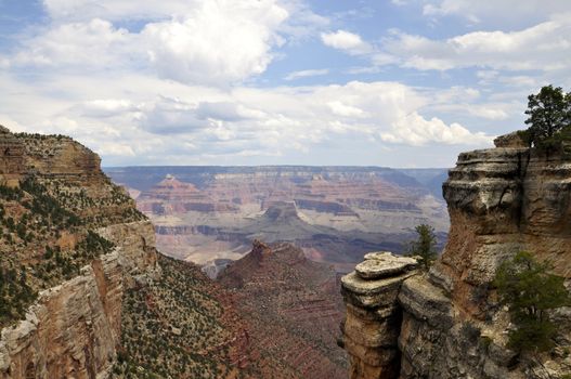 Rain over Grand Canyon at Desert Tower