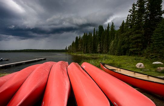 Northern Storm Clouds Canada Saskatchewan canoe rental