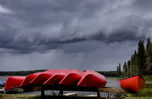 Northern Storm Clouds Canada Saskatchewan canoe rental