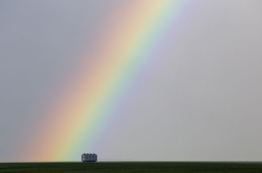Rainbow Storm Clouds Canada Saskatchewan Dramatic Summer