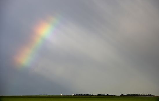 Rainbow Storm Clouds Canada Saskatchewan Dramatic Summer