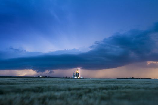 Lightning Storm Clouds Canada Saskatchewan Dramatic Summer