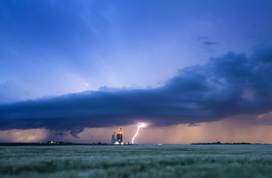 Lightning Storm Clouds Canada Saskatchewan Dramatic Summer
