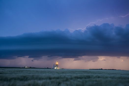 Lightning Storm Clouds Canada Saskatchewan Dramatic Summer