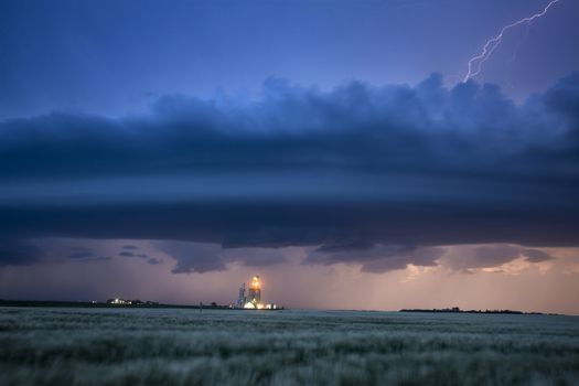 Lightning Storm Clouds Canada Saskatchewan Dramatic Summer