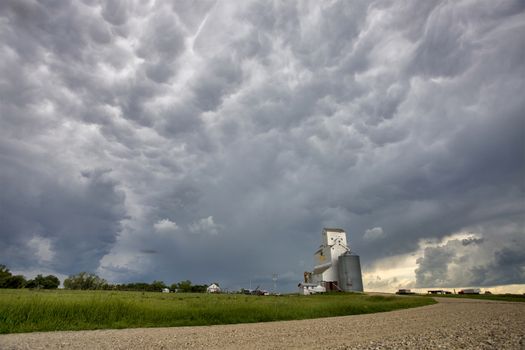 Prairie Storm Clouds Canada Saskatchewan Grain elevator