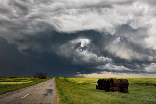 Prairie Storm Clouds Canada Saskatchewan Dramatic Summer