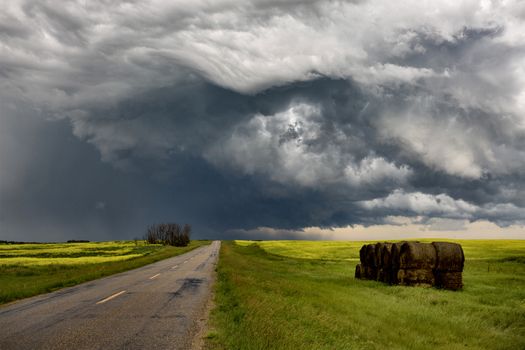 Prairie Storm Clouds Canada Saskatchewan Dramatic Summer