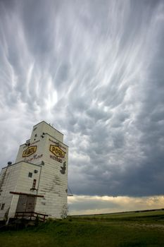 Prairie Storm Clouds Canada Saskatchewan Grain elevator