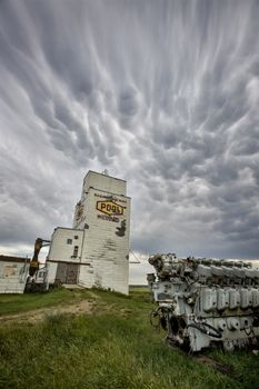 Prairie Storm Clouds Canada Saskatchewan Grain elevator