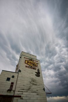 Prairie Storm Clouds Canada Saskatchewan Grain elevator