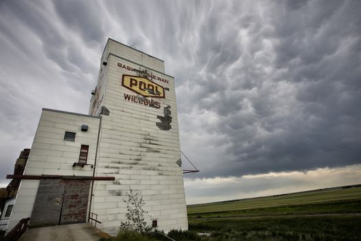 Prairie Storm Clouds Canada Saskatchewan Grain elevator