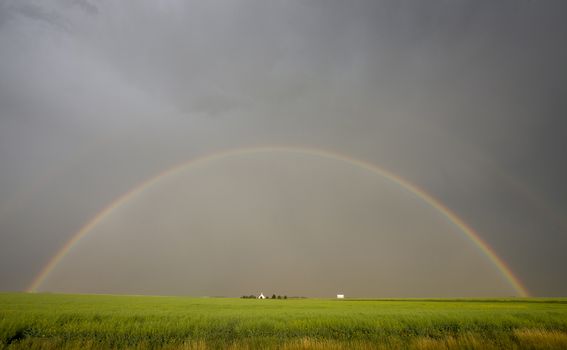 Rainbow Storm Clouds Canada Saskatchewan Dramatic Summer