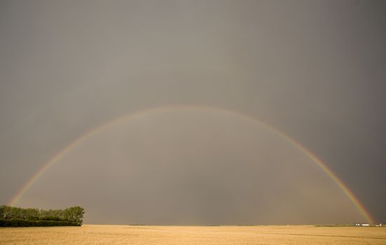 Rainbow Storm Clouds Canada Saskatchewan Dramatic Summer