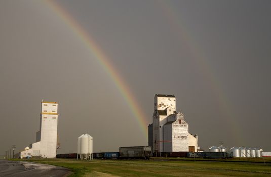 Rainbow Storm Clouds Canada Saskatchewan Dramatic Summer