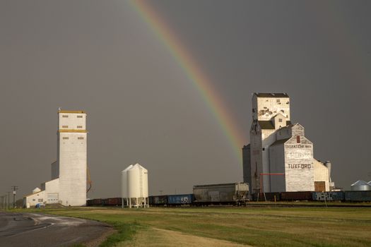 Rainbow Storm Clouds Canada Saskatchewan Dramatic Summer