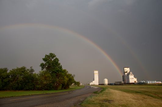 Rainbow Storm Clouds Canada Saskatchewan Dramatic Summer