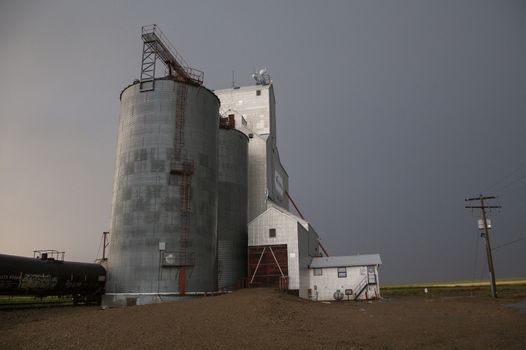Prairie Storm Clouds Canada Saskatchewan Grain elevator