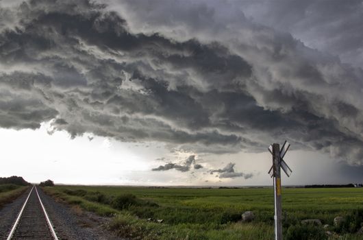 Prairie Storm Clouds Canada Saskatchewan Dramatic Summer